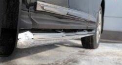 20 749 р. Защита порогов с пластиковыми вставками для ног из круглой трубы диаметром 76 мм Russtal  Nissan Pathfinder  R52 (2012-2017) (Защита порогов с со скосами на торцах (вариант 1)). Увеличить фотографию 3