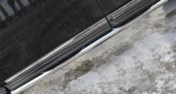 20 749 р. Защита порогов с пластиковыми вставками для ног из круглой трубы диаметром 76 мм Russtal  Nissan Pathfinder  R52 (2012-2017) (Защита порогов с со скосами на торцах (вариант 1)). Увеличить фотографию 5