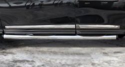 20 749 р. Защита порогов с пластиковыми вставками для ног из круглой трубы диаметром 76 мм Russtal  Nissan Pathfinder  R52 (2012-2017) (Защита порогов с со скосами на торцах (вариант 1)). Увеличить фотографию 6