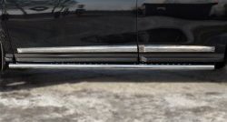 30 649 р. Защита порогов с круглыми вставками для ног из овальной трубы диаметром 120x60 мм Russtal  Nissan Pathfinder  R52 (2012-2017). Увеличить фотографию 2