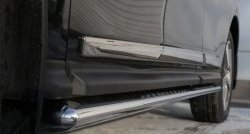 30 649 р. Защита порогов с круглыми вставками для ног из овальной трубы диаметром 120x60 мм Russtal  Nissan Pathfinder  R52 (2012-2017). Увеличить фотографию 3