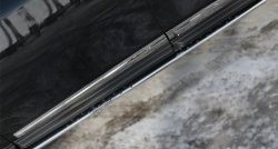 21 749 р. Защита порогов с круглыми вставками для ног из овальной трубы диаметром 75x42 мм Russtal  Nissan Pathfinder  R52 (2012-2017). Увеличить фотографию 1