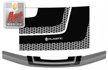 2 349 р. Дефлектор капота CA-Plastiс  Nissan Pathfinder  R51 (2009-2014) (Серия Art графит). Увеличить фотографию 1