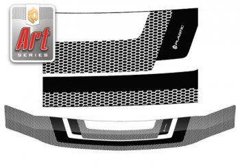 2 499 р. Дефлектор капота CA-Plastiс  Nissan Patrol  5 (2004-2010) (Серия Art серебро). Увеличить фотографию 1
