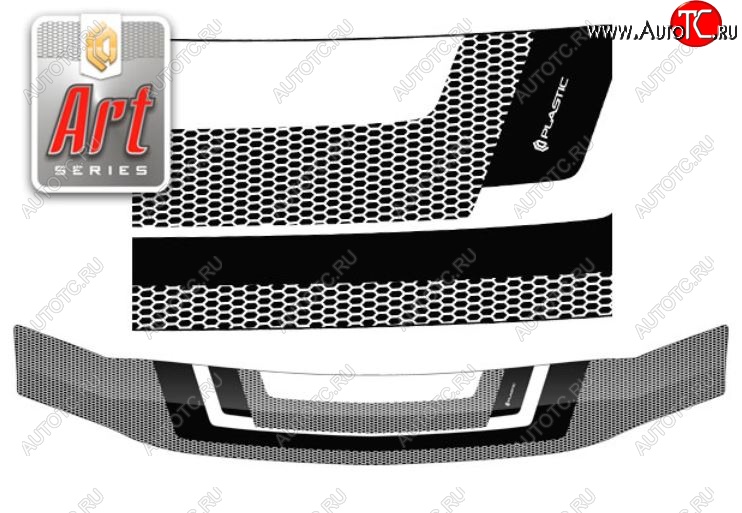 2 199 р. Дефлектор капота CA-Plastiс  Nissan Patrol  5 (2004-2010) (Серия Art черная)