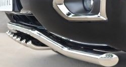 19 299 р. Одинарная фигурная защита переднего бампера из трубы диаметром 63 мм с зубьями (рестайлинг) Russtal  Nissan Patrol  6 (2010-2014). Увеличить фотографию 3
