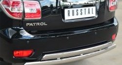 27 999 р. Защита заднего бампера (2 трубы Ø76х42 мм, нержавейка) Russtal  Nissan Patrol  6 (2014-2017). Увеличить фотографию 2
