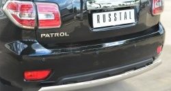 15 649 р. Защита заднего бампера (Ø75x42 мм, нержавейка) Russtal Nissan Patrol 6 Y62 рестайлинг (2014-2017). Увеличить фотографию 2