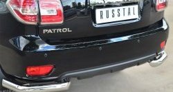 10 449 р. Защита заднего бампера (Ø76 мм уголки, нержавейка) SLITKOFF  Nissan Patrol  6 (2014-2017) Y62 рестайлинг. Увеличить фотографию 2