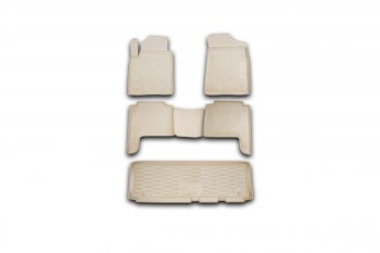 6 р. Комплект ковриков салона Element (полиуретан) бежевые  Nissan Patrol  6 (2010-2014). Увеличить фотографию 1