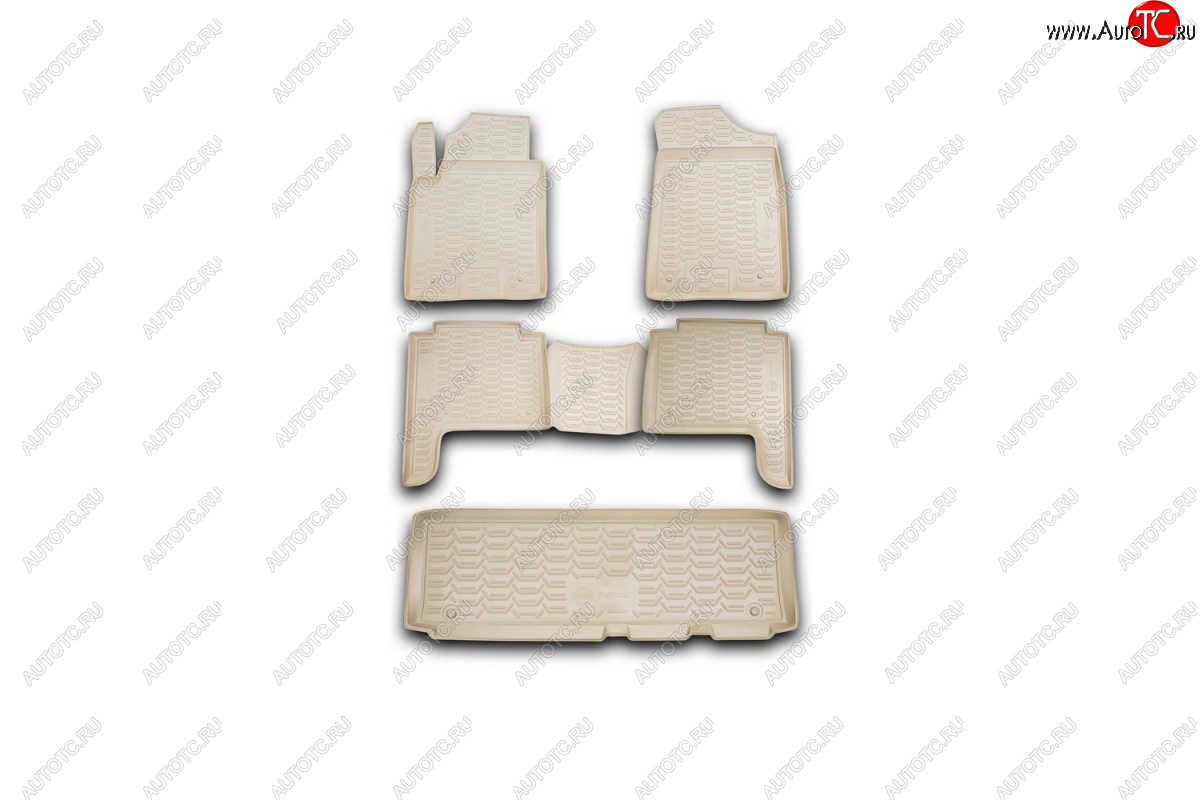 5 999 р. Комплект ковриков салона Element (полиуретан) бежевые  Nissan Patrol  6 (2010-2014)