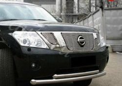 6 299 р. Декоративная вставка решетки радиатора (рестайлинг) Berkut Nissan Patrol 5 Y61 2-ой рестайлинг (2004-2010). Увеличить фотографию 1