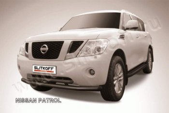 Защита переднего бампер Slitkoff Nissan Patrol 6 Y62 дорестайлинг (2010-2014)