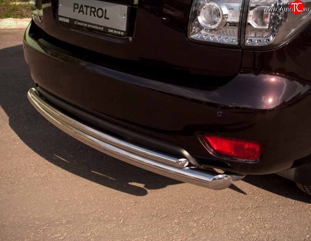 17 899 р. Защита заднего бампера (Ø76 и 42 мм, нержавейка) Russtal  Nissan Patrol  6 (2010-2014)