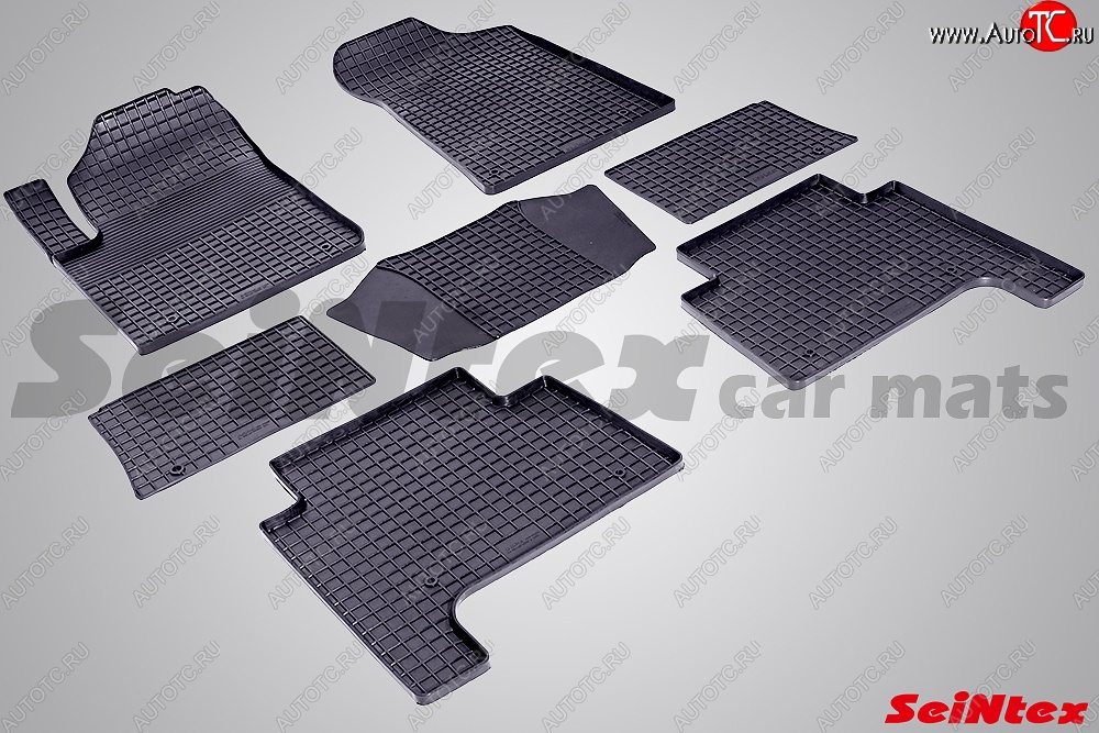 3 499 р. Износостойкие коврики в салон с рисунком Сетка SeiNtex Premium 4 шт. (резина)  Nissan Patrol  6 (2010-2014)