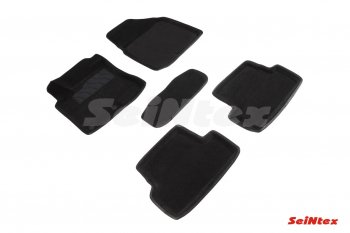 Комплект 3D ковриков в салон (ворсовые / чёрные) Seintex Nissan Qashqai 1 J10 рестайлинг (2010-2013)