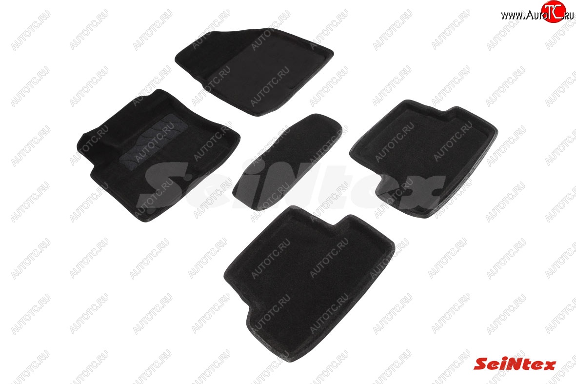 4 799 р. Комплект 3D ковриков в салон (ворсовые / чёрные) Seintex Nissan Qashqai 1 J10 рестайлинг (2010-2013)