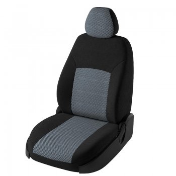 Чехлы для сидений (J10) Lord Autofashion Дублин (жаккард) Nissan Qashqai 1 дорестайлинг (2007-2010)  (Черный, вставка Стежок серый)