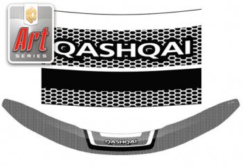 2 499 р. Дефлектор капота CA-Plastiс  Nissan Qashqai  2 (2013-2019) (Серия Art серебро). Увеличить фотографию 1