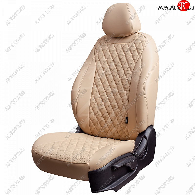 10 999 р. Чехлы для сидений Lord Autofashion Байрон (экокожа)  Nissan Qashqai  2 (2013-2022) (Бежевый, вставка бежевая, строчка бежевая)