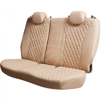 10 999 р. Чехлы для сидений Lord Autofashion Байрон (экокожа)  Nissan Qashqai  2 (2013-2022) (Бежевый, вставка бежевая, строчка бежевая). Увеличить фотографию 5