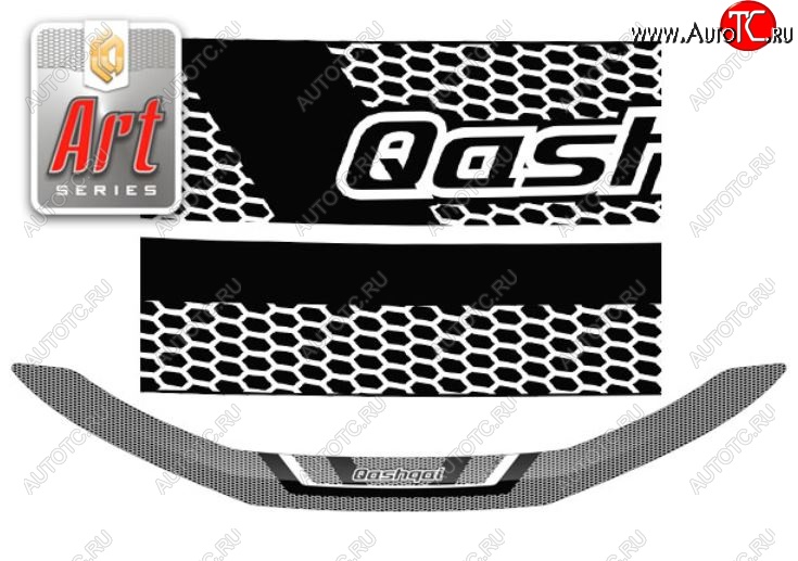 2 259 р. Дефлектор капота CA-Plastiс  Nissan Qashqai  2 (2017-2022) (Серия Art серебро)