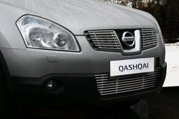 2 564 р. Декоративный элемент воздухозаборника Souz96 хром (d10)  Nissan Qashqai +2  1 (2008-2010). Увеличить фотографию 1