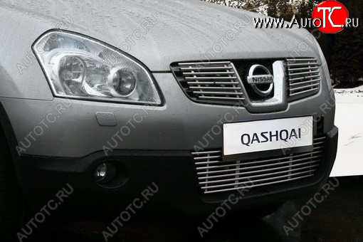 2 564 р. Декоративный элемент воздухозаборника Souz96 хром (d10)  Nissan Qashqai +2  1 (2008-2010)