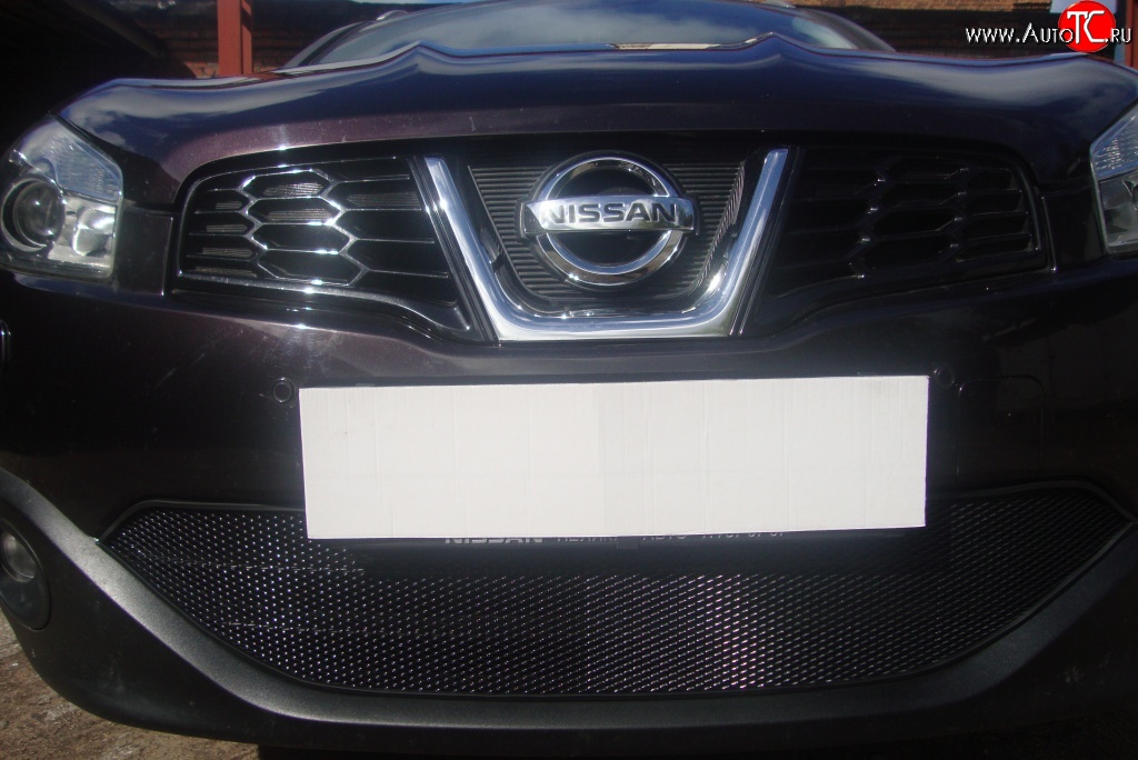 2 099 р. Сетка на бампер Russtal (черная) Nissan Qashqai 1 J10 рестайлинг (2010-2013)