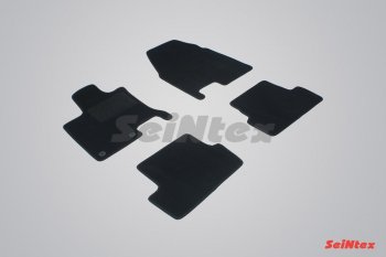 2 699 р. Комплект ворсовых ковриков в салон LUX Seintex Nissan Qashqai 1 J10 рестайлинг (2010-2013) (Чёрный). Увеличить фотографию 1