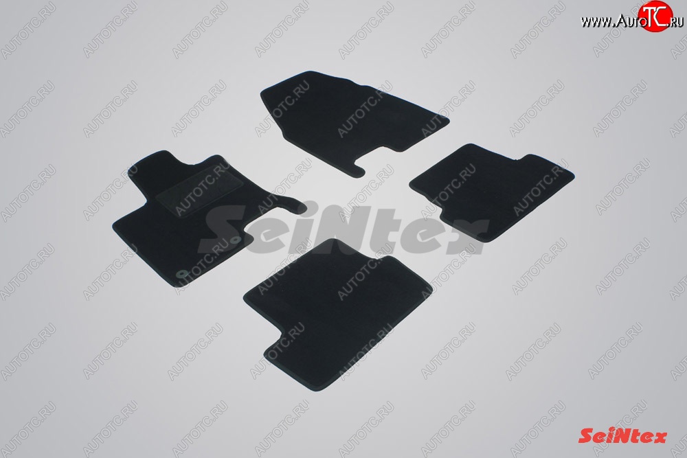 2 699 р. Комплект ворсовых ковриков в салон LUX Seintex Nissan Qashqai 1 J10 рестайлинг (2010-2013) (Чёрный)