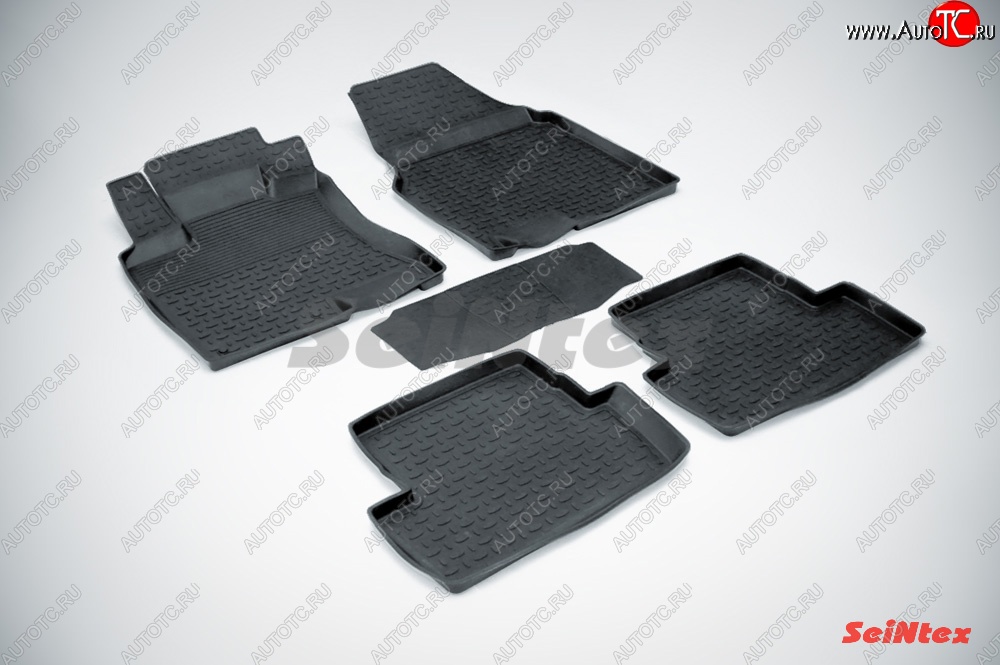 4 599 р. Износостойкие коврики в салон с высоким бортом SeiNtex Premium 4 шт. (резина) Nissan Qashqai 1 J10 рестайлинг (2010-2013)
