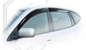 2 259 р. Комплект дефлекторов окон (ветровиков) 4 шт. CA Plastic (полупрозрачные)  Nissan Rogue (2008-2013) (Classic полупрозрачный, Без хром.молдинга). Увеличить фотографию 1
