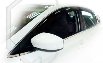 2 079 р. Дефлектора окон CA-Plastiс  Nissan Sentra  7 (2014-2017) (Classic полупрозрачный, Без хром.молдинга). Увеличить фотографию 1