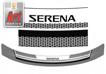 2 349 р. Дефлектор капота CA-Plastiс  Nissan Serena  3 (2005-2010) (Серия Art серебро). Увеличить фотографию 1