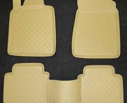 1 899 р. Комплект ковриков в салон Aileron 4 шт. (полиуретан, бежевые)  Nissan Teana  2 J32 (2008-2011). Увеличить фотографию 1