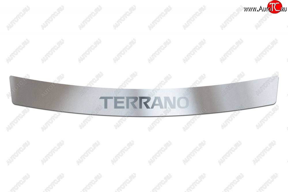 2 559 р. Накладка защитная на задний бампер Petroil Tuning (нержавейка) Nissan Terrano D10 рестайлинг (2016-2022) (Нержавеющая полированная сталь)