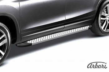 24 999 р. Порожки для ног Arbori Standart Silver  Nissan Terrano  D10 (2013-2022). Увеличить фотографию 1