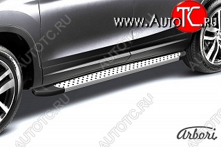 24 999 р. Порожки для ног Arbori Standart Silver  Nissan Terrano  D10 (2013-2022)