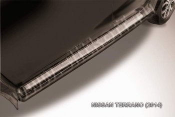 6 299 р. Защита порогов Slitkoff  Nissan Terrano  D10 (2013-2022) (Цвет: серебристый). Увеличить фотографию 1