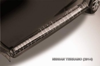8 849 р. Защита порогов Slitkoff Nissan Terrano D10 рестайлинг (2016-2022) (Цвет: серебристый). Увеличить фотографию 1
