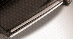 9 899 р. Защита порогов из круглой трубы диаметром 57 мм Slitkoff Nissan Terrano D10 рестайлинг (2016-2022) (Цвет: нержавеющая полированная сталь). Увеличить фотографию 1