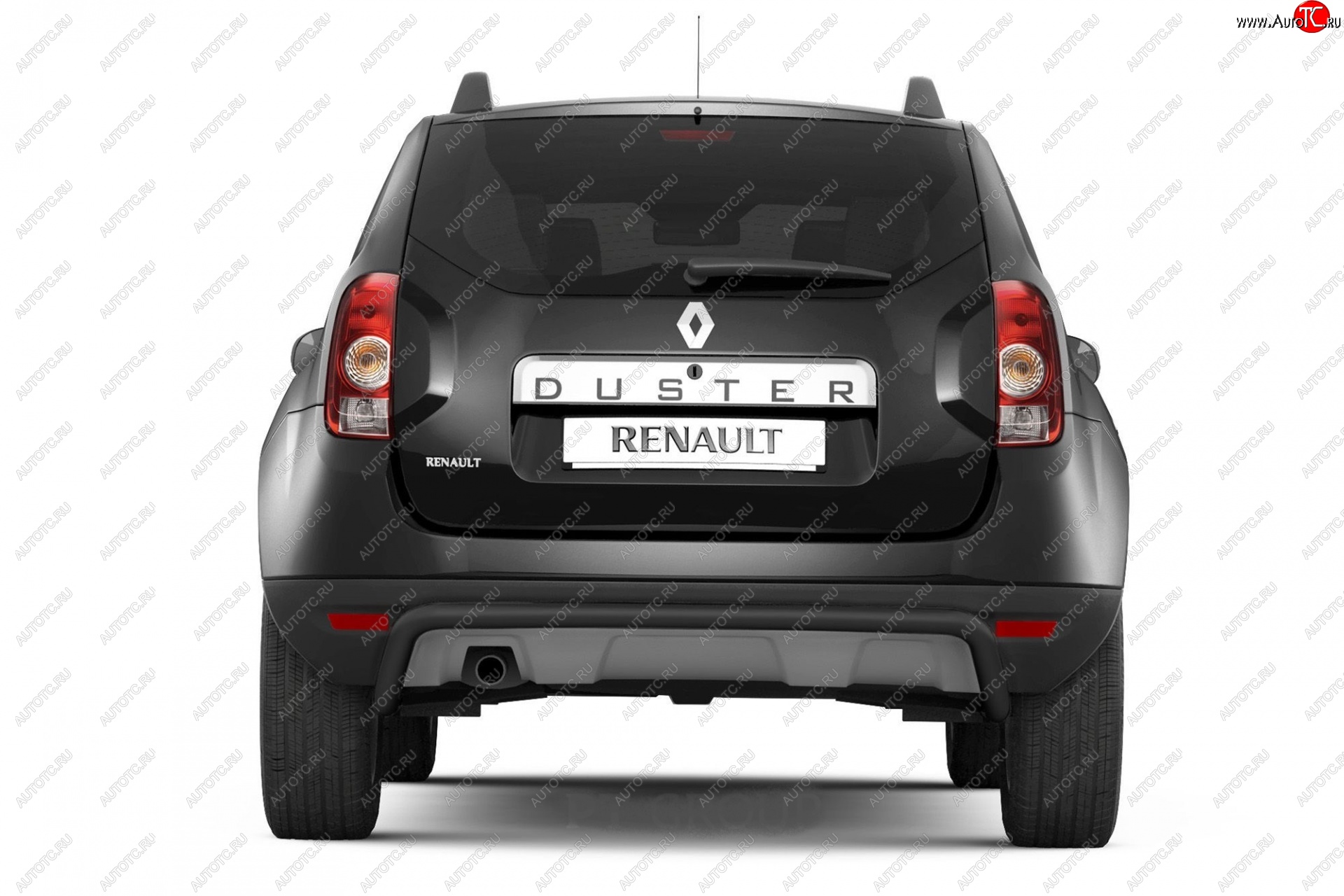 4 299 р. Защита заднего бампера Petroil Tuning (d51) Renault Duster HS дорестайлинг (2010-2015) (Сталь с полимерным покрытием, цвет: Черный (шагрень))