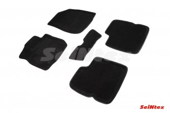 Комплект 3D ковриков в салон (ворсовые / чёрные) Seintex Nissan Terrano D10 дорестайлинг (2013-2016)