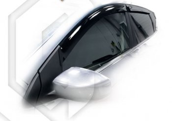 1 989 р. Дефлектора окон CA-Plastic  Nissan Tiida  2 хэтчбек (2015-2016) (Classic полупрозрачный, Без хром.молдинга). Увеличить фотографию 1