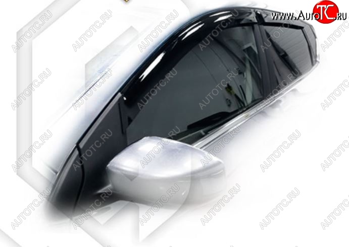 1 989 р. Дефлектора окон CA-Plastic  Nissan Tiida  2 хэтчбек (2015-2016) (Classic полупрозрачный, Без хром.молдинга)