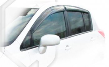 2 169 р. Дефлектора окон (правый руль) CA-Plastiс  Nissan Tiida  1 хэтчбэк (2004-2007) (Classic полупрозрачный, Без хром.молдинга). Увеличить фотографию 1