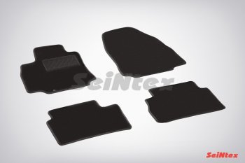 2 499 р. Комплект ворсовых ковриков в салон LUX Seintex Nissan Tiida 2 хэтчбек C12 (2011-2019) (Чёрный). Увеличить фотографию 1
