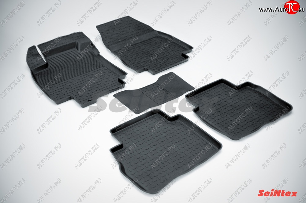 4 499 р. Износостойкие коврики в салон с высоким бортом SeiNtex Premium 4 шт. (резина)  Nissan Tiida  2 хэтчбек (2011-2019)