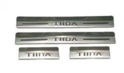 Накладки на порожки автомобиля СТ Nissan Tiida 2 хэтчбек C12 (2011-2019)
